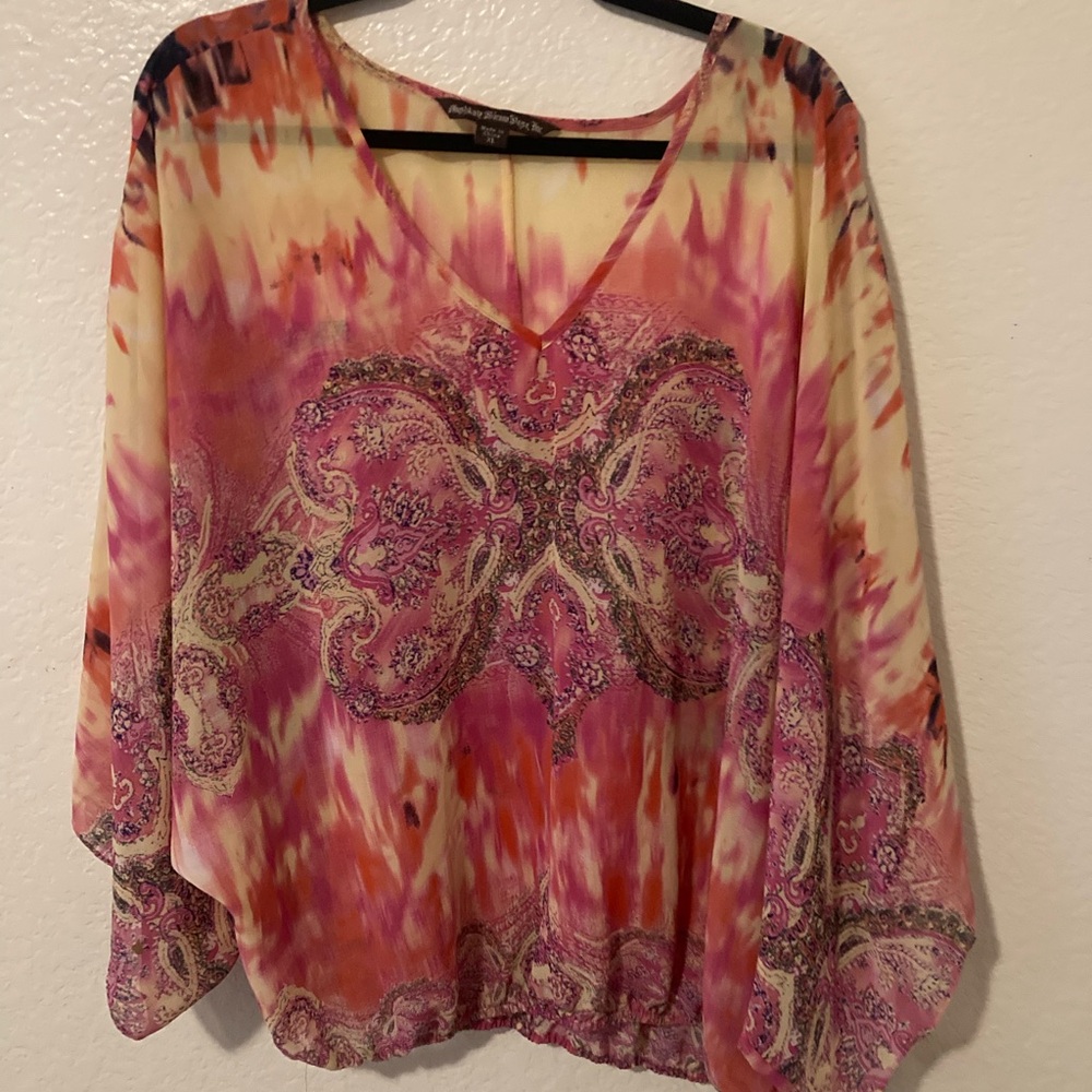 Sienna Rose Vibrant Pink and Orange Blouse